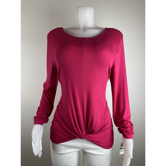 F. INC International Concepts Women Top Size L Pink Blouse Long Sleeves Shirt - Picture 2 of 10
